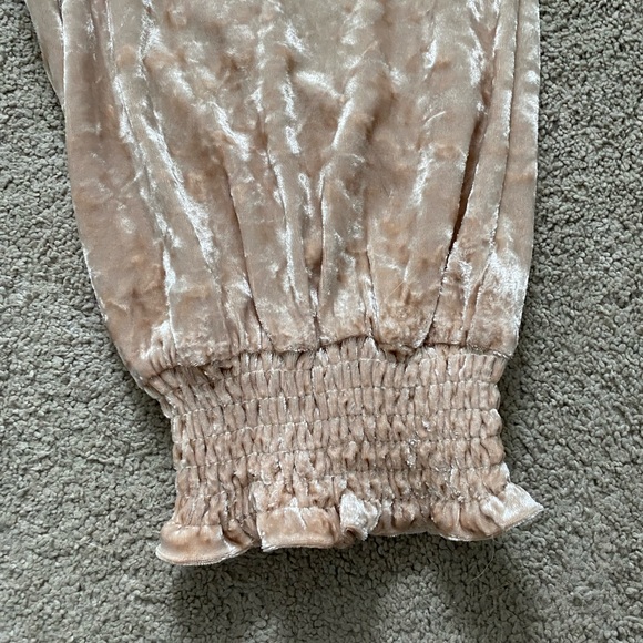 BNWT Gorgeous blush tan peach velvet pants by Kori. Size small. - Picture 2 of 9